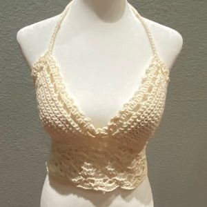 Handmade crochet cropped top.